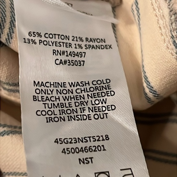 Joe's Jeans Light Yellow Blue Vertical Striped "Slim Fit" Pants Size 27 - Picture 6 of 7